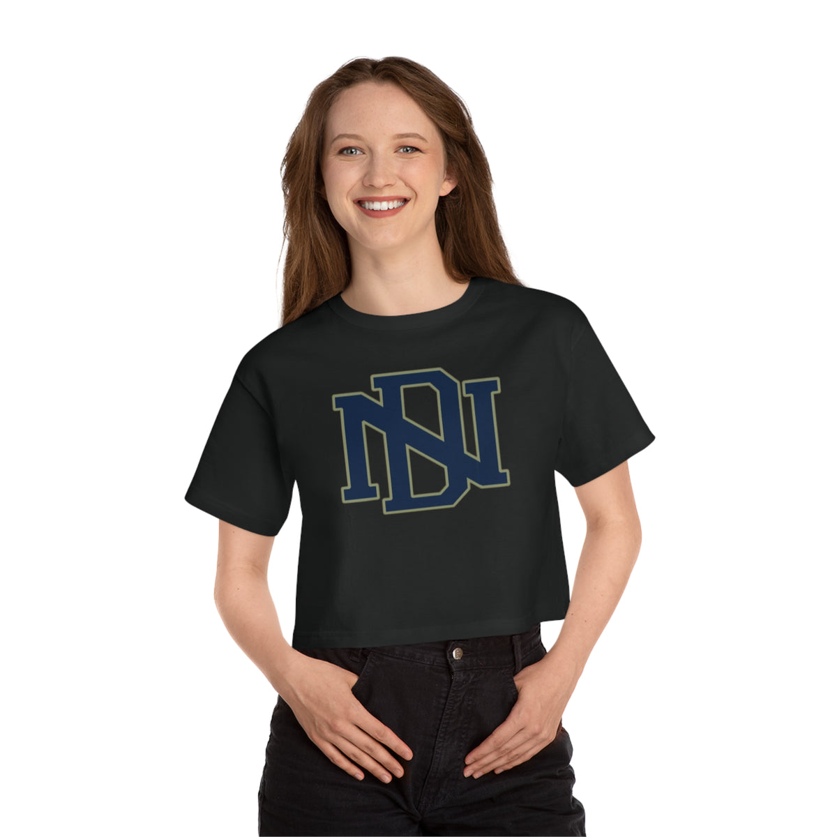 ★DNSR★ Women's Heritage Crop T-Shirt Navy Champion Women's Heritage Cropped T-Shirt